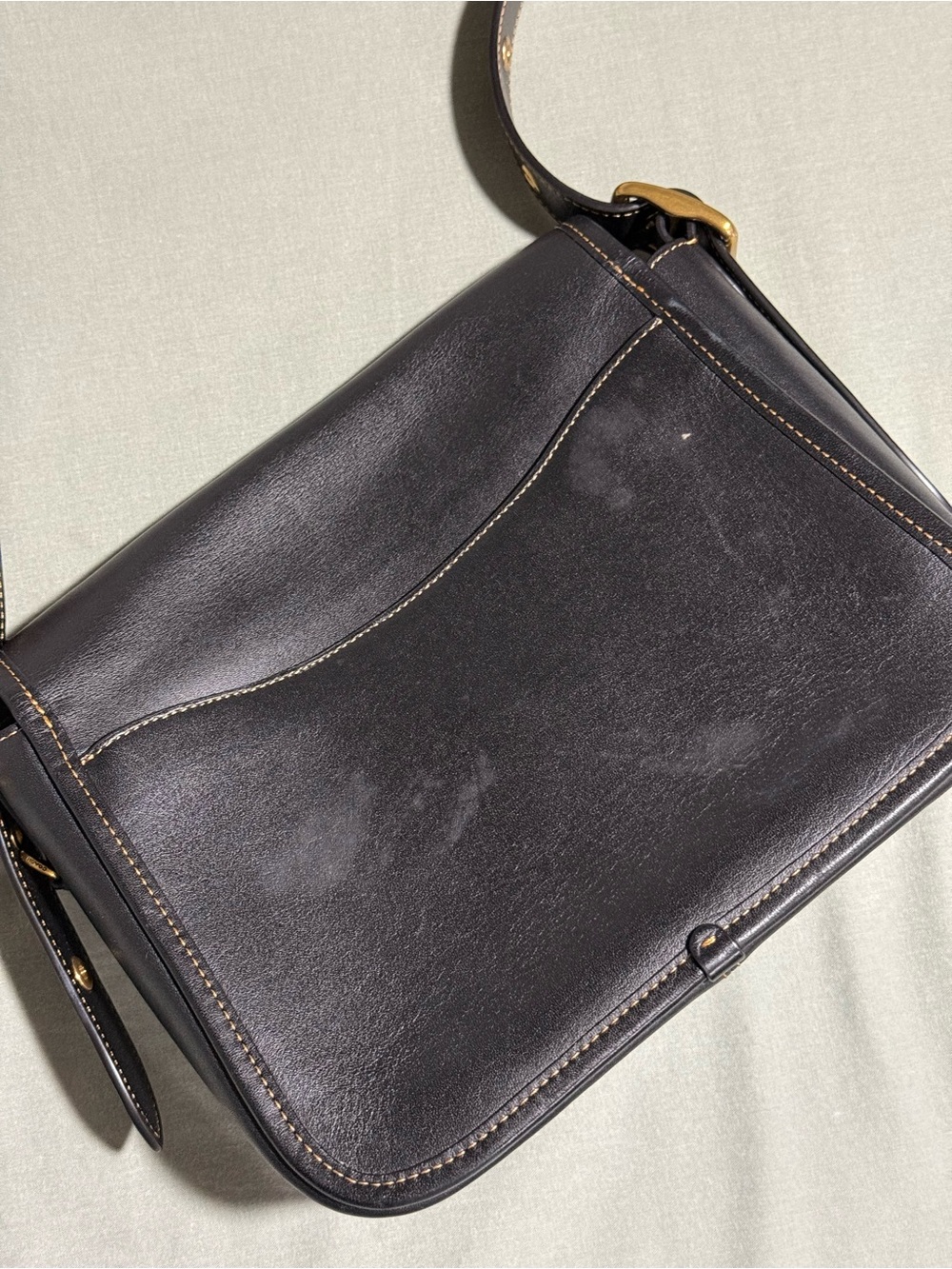Coach Dark Brown Leather Turnlock Crossbody - Picture 7 of 9